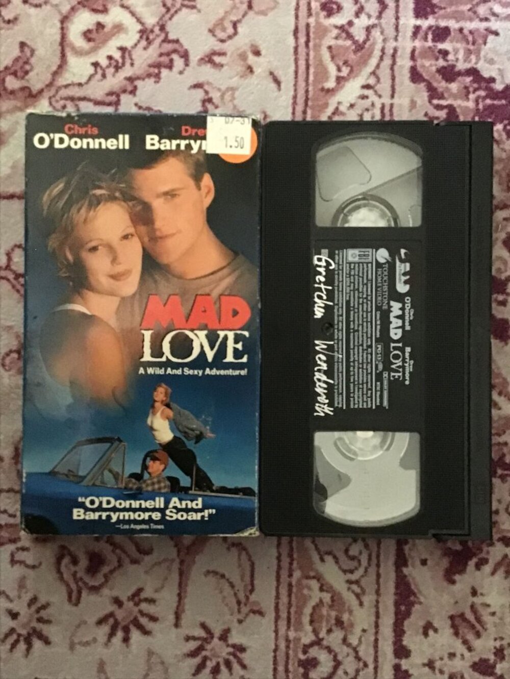 Mad Love (VHS, 1995) Drew Barrymore, Chris O'Donnell Action Drama Movie